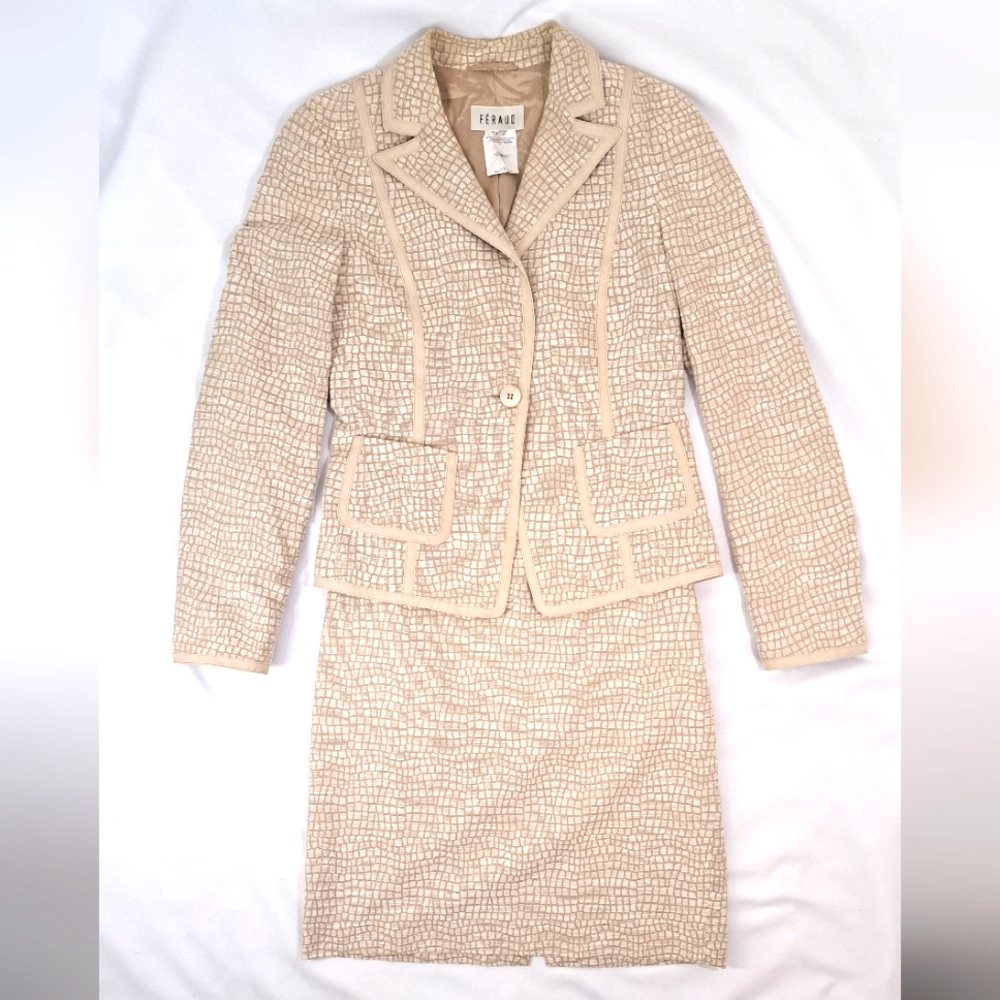LOUIS FERAUD Vintage Midi 2 Piece Skirt Suit